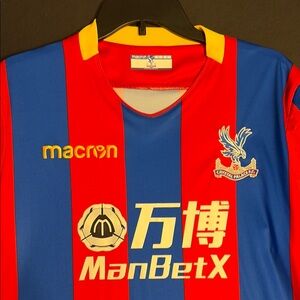 MACRON Kids XL/Mens Medium Red and Blue Crystal Palace Football Jersey